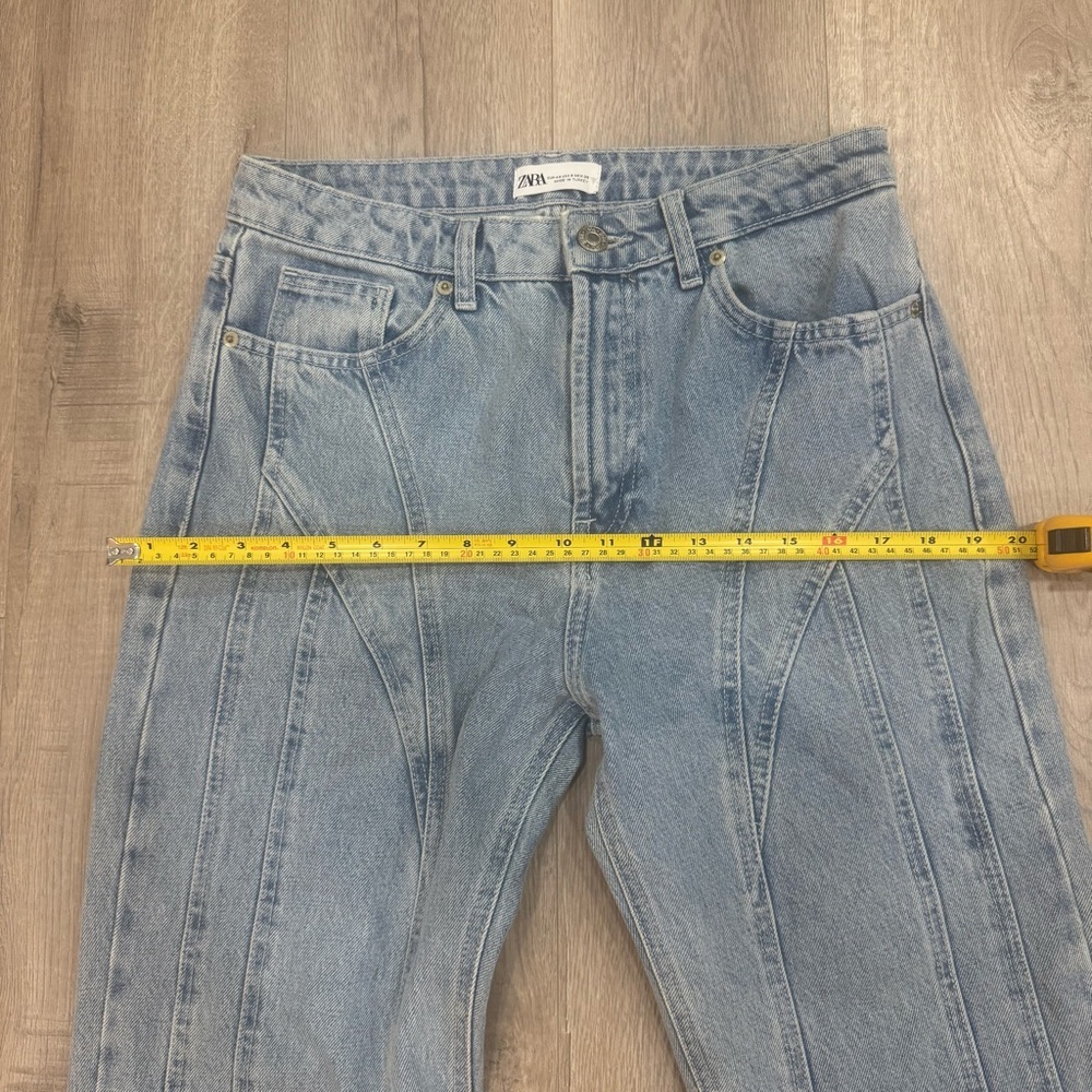 Zara Mugler Inspired Blue Straight Leg Jeans Size US 8 Euro 40 - Picture 11 of 11